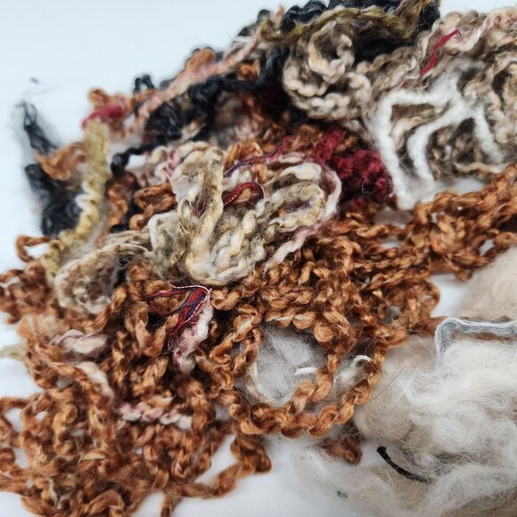 Throwsters Waste Hand Dyed Silk Wool Cotton Scrap Fibers For Crafting & Felting - Picture 4 of 12